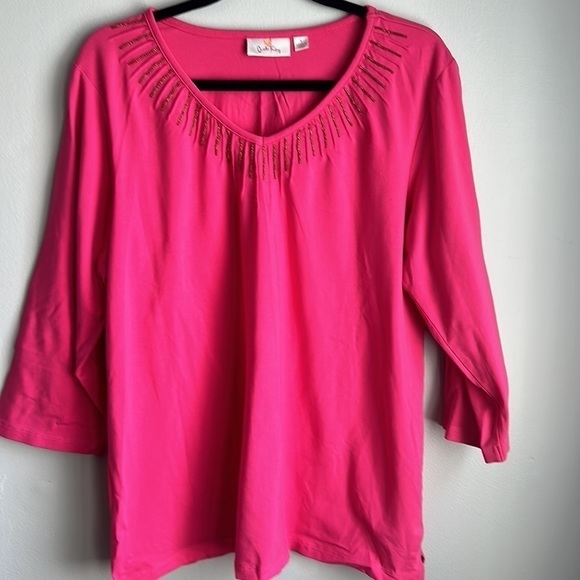 Quarter Factory Pink Sunbust Top Size Large - Picture 1 of 11